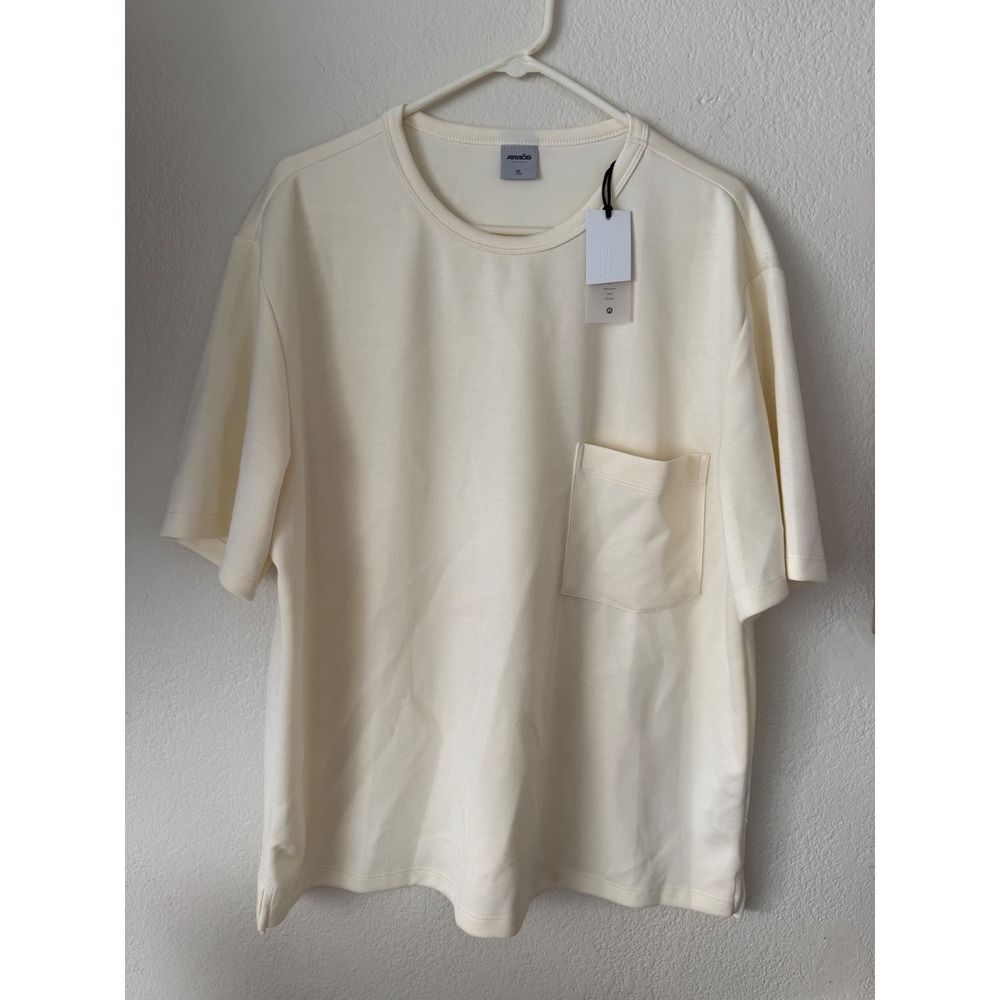 ATMÓS Movement Cream Pocket Tee | XL | NWT | Minimal Luxe Basic - Picture 5 of 8